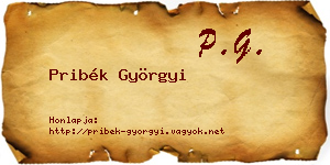 Pribék Györgyi névjegykártya